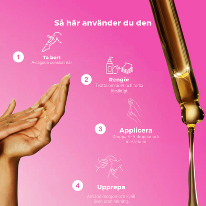 Hårborttagningsolja - Naturligt len hud utan rakhyveln